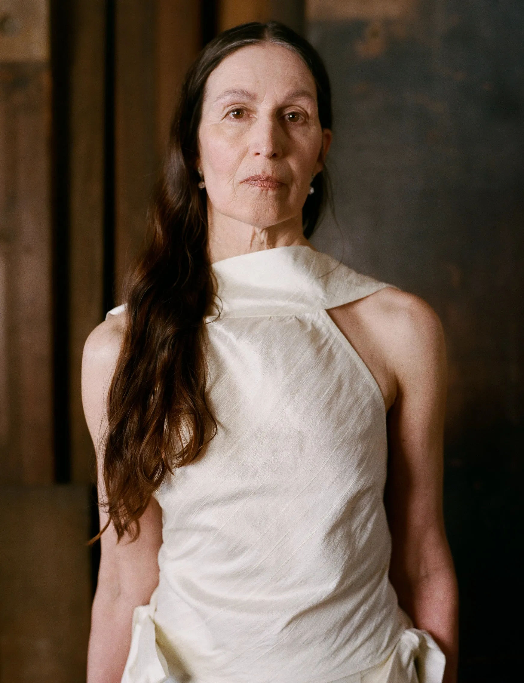 Edith Top - Ivory Slubbed Dupion sold by Cawley