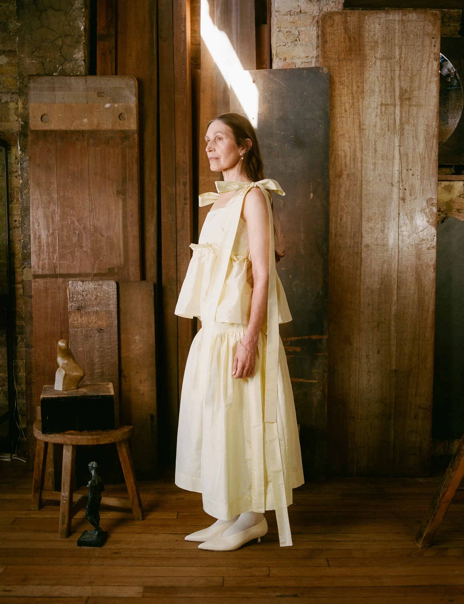 Olivia Bow Top - Cream Silk Taffeta sold by Cawley product image thumbnail 3