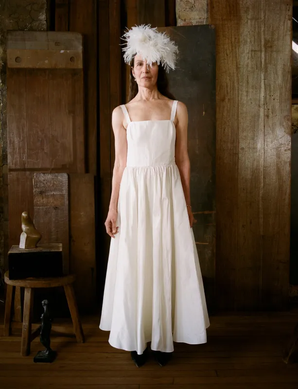 Song Dress - Porcelain Silk Taffeta made by Cawley