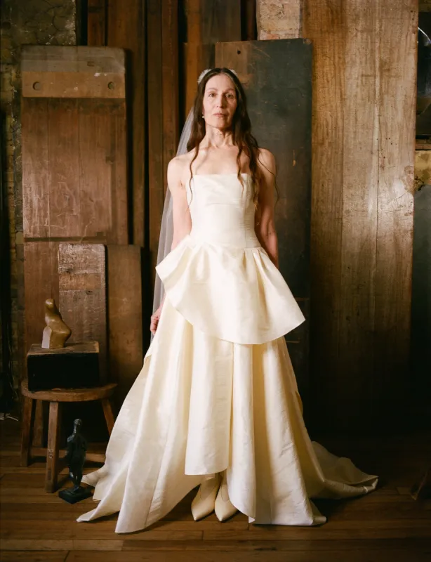 Tulip Dress - Slubbed Dupion made by Cawley