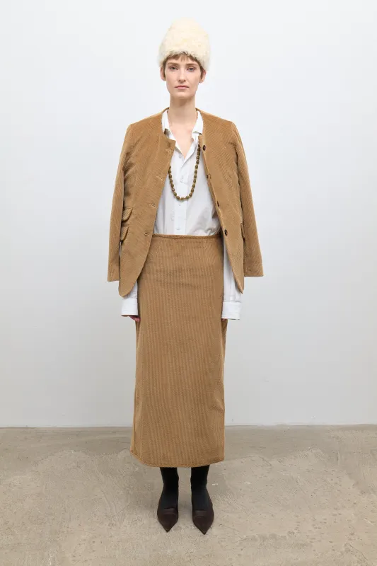 Constance Jacket - Tan Cotton Cord made by Cawley