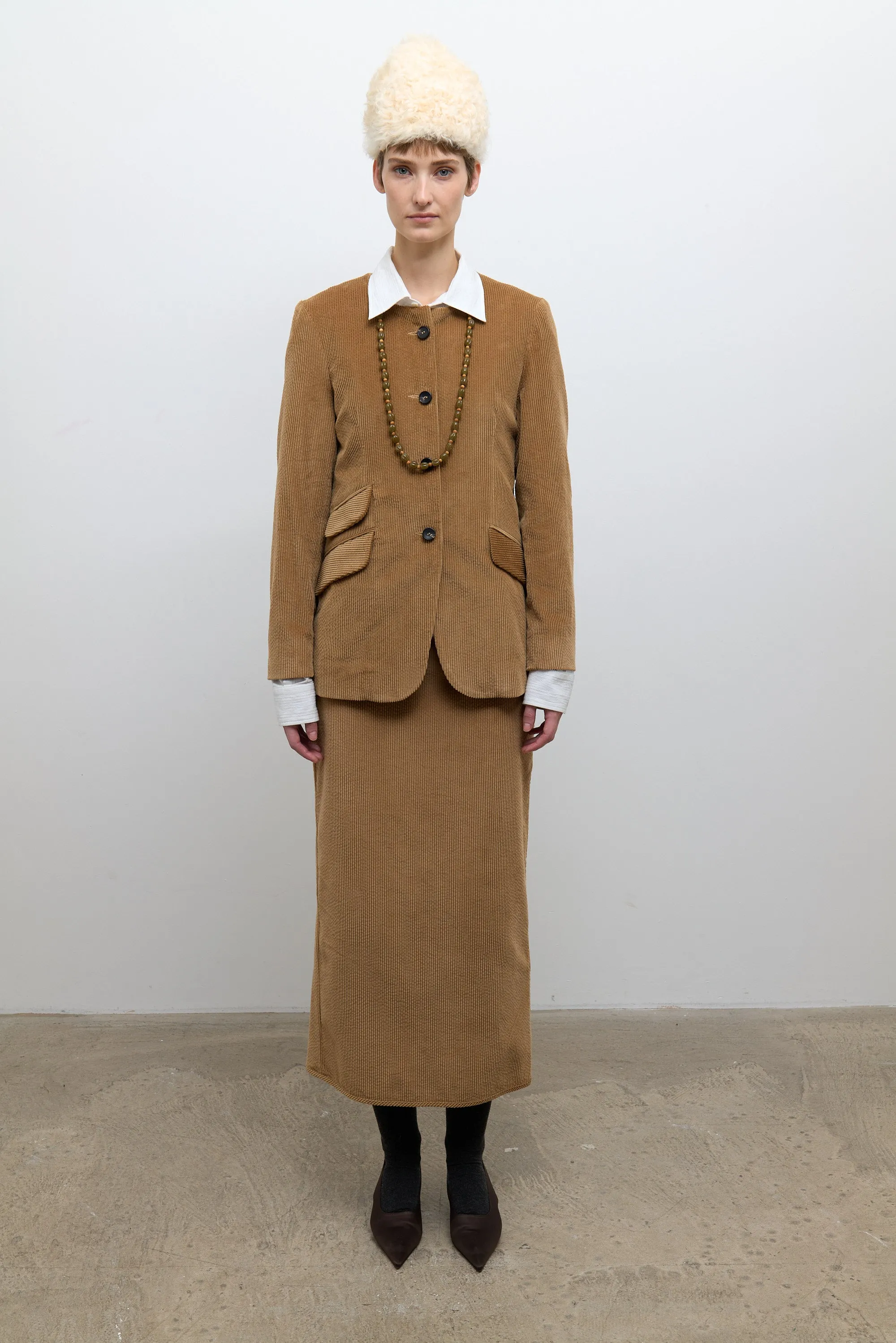 Constance Jacket - Tan Cotton Cord sold by Cawley product image thumbnail 5