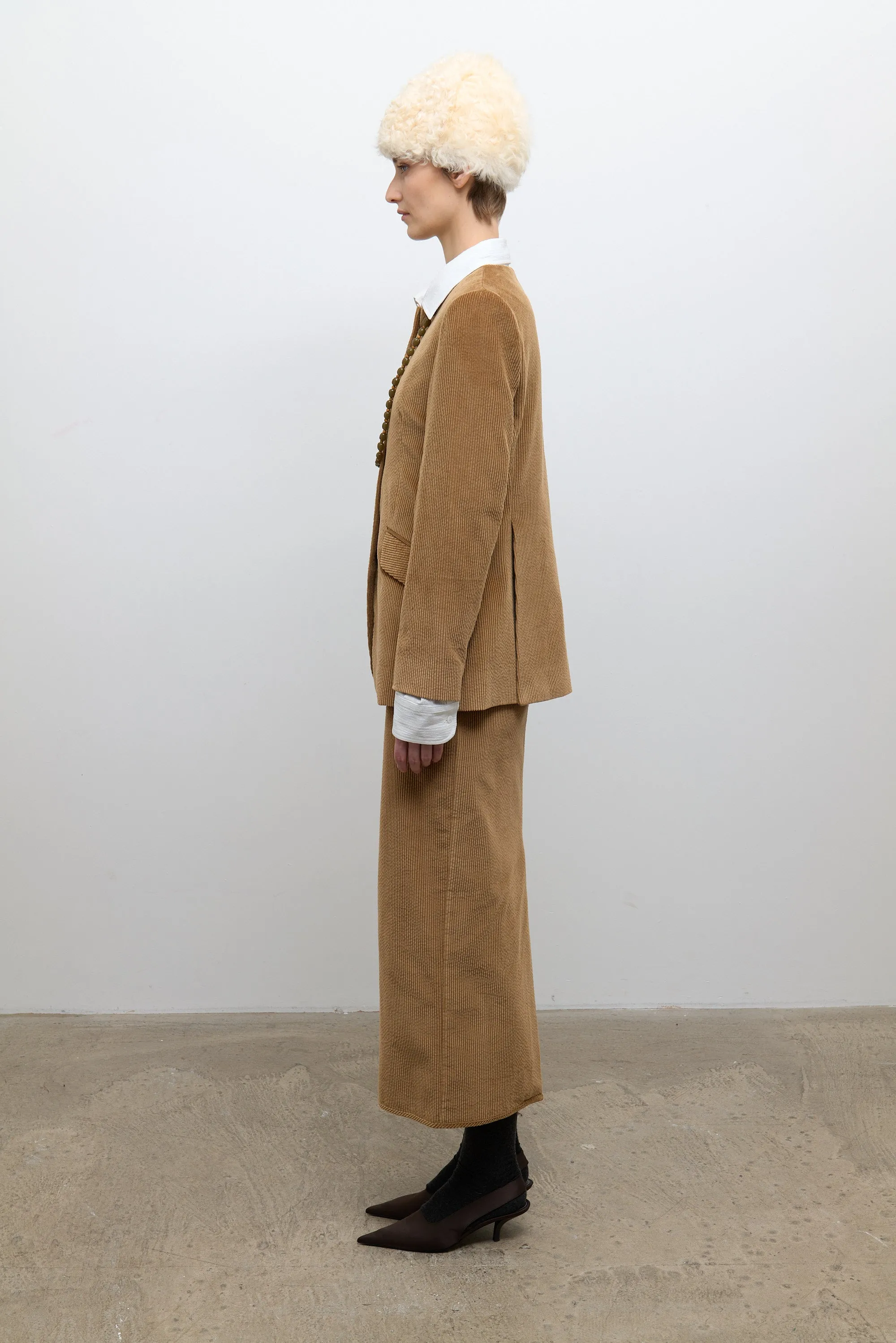 Constance Jacket - Tan Cotton Cord sold by Cawley product image thumbnail 3