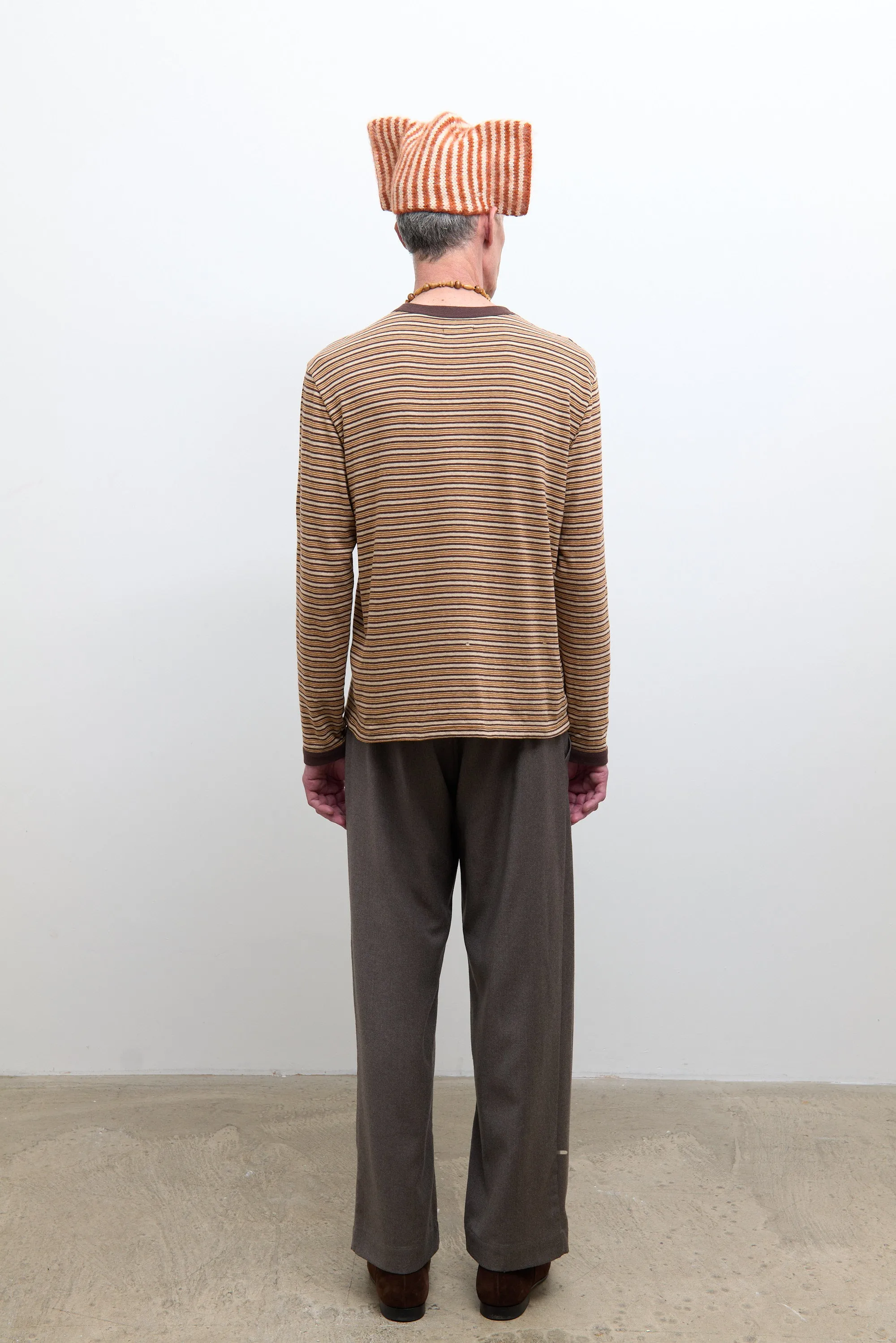 Unisex Long Sleeve T Shirt - Brown Stripe sold by Cawley product image thumbnail 4