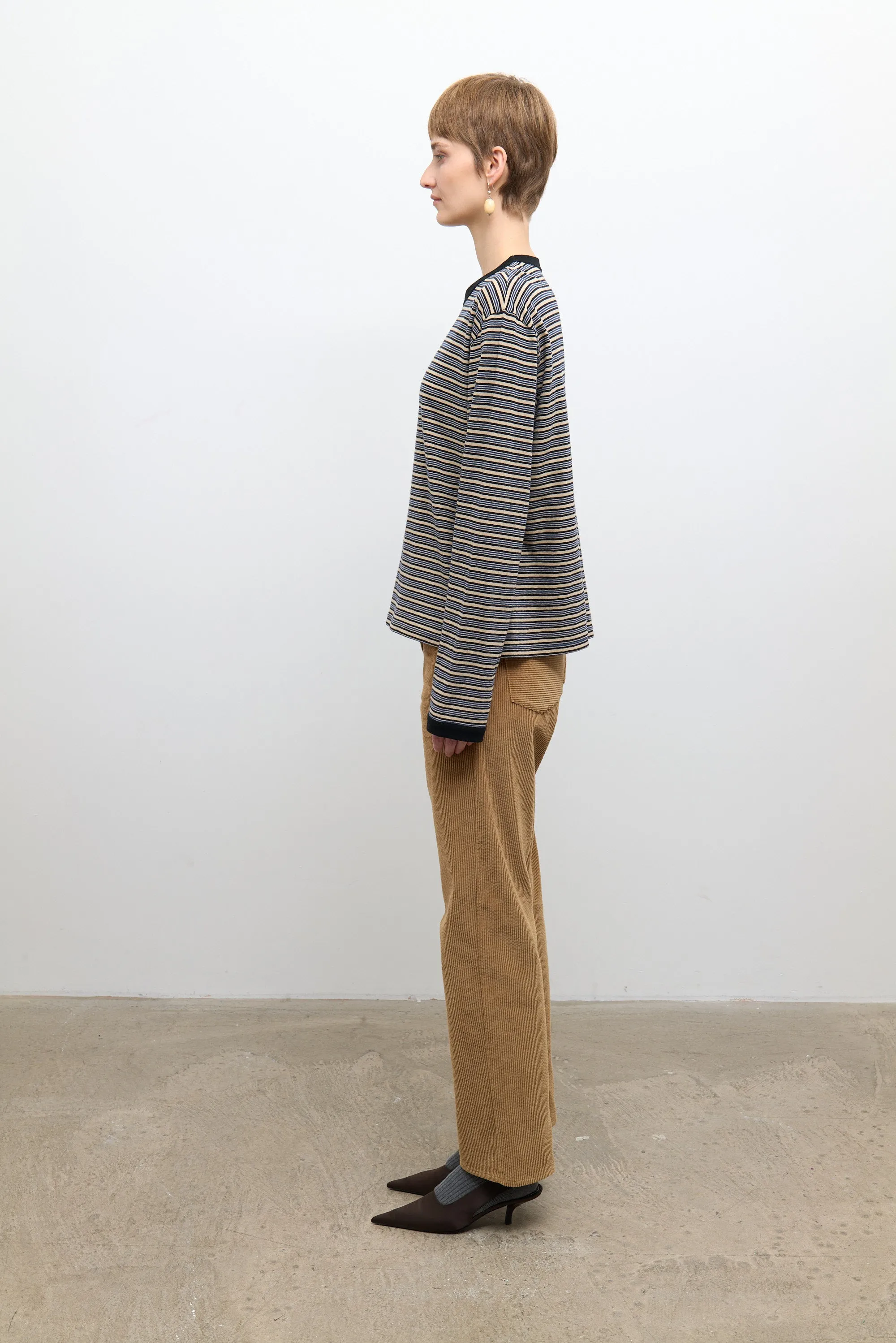 Unisex Long Sleeve T Shirt - Blue Stripe sold by Cawley product image thumbnail 3
