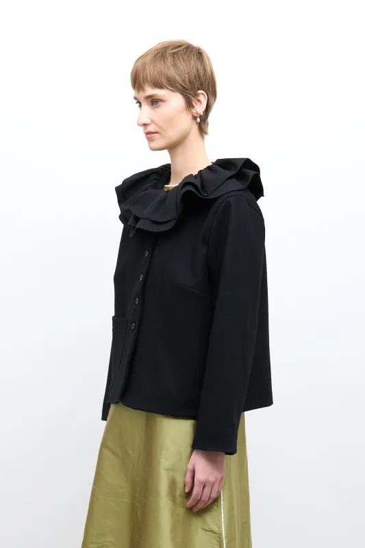 Rowan Jacket - Black Wool made by Cawley