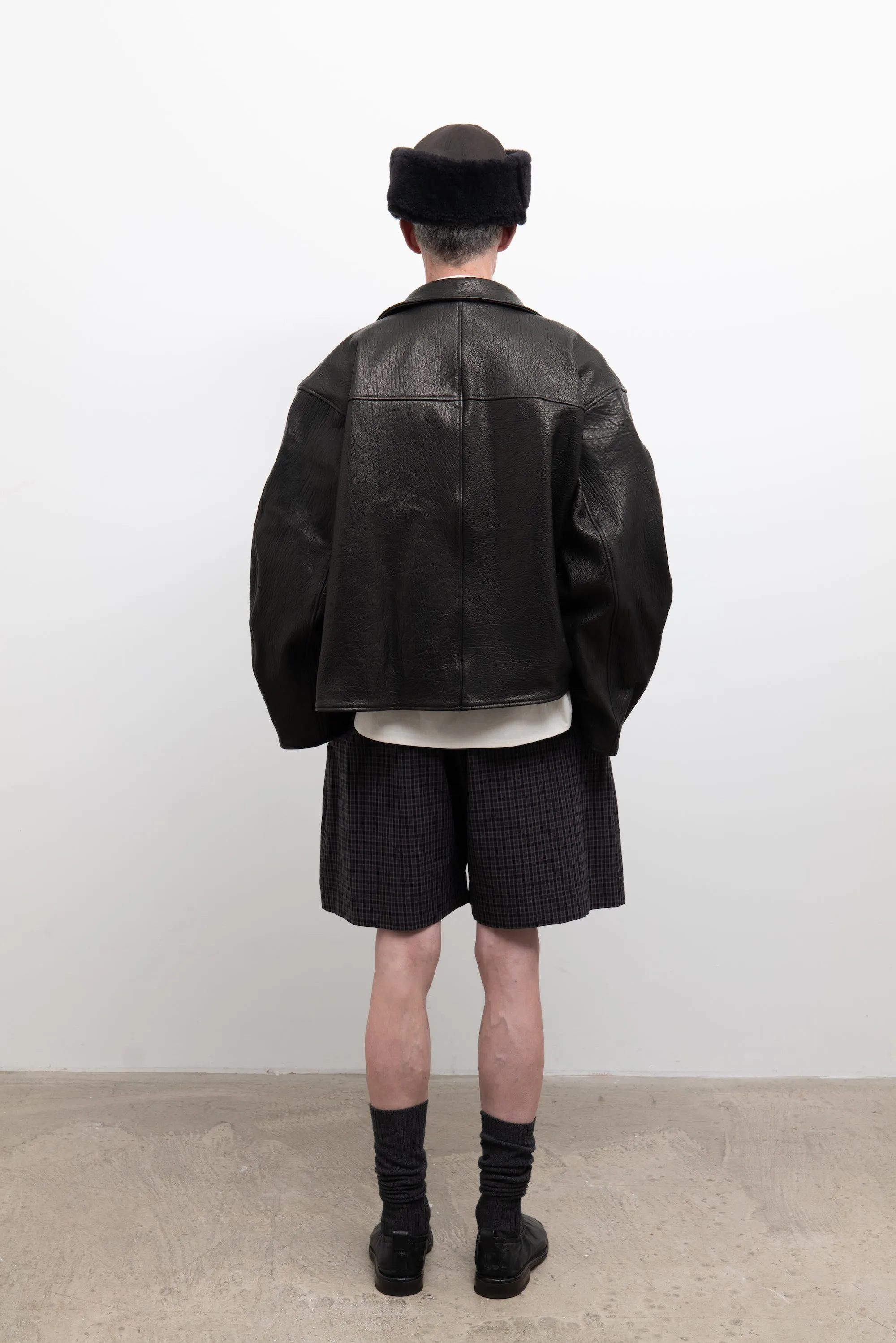 Mens Flying Jacket - Liquorice Stretch Wrinkle Leather sold by Cawley product image thumbnail 3