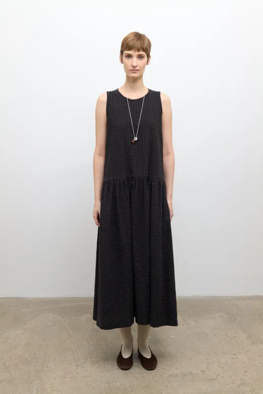 Isabella Dress - Umber/Navy Check made by Cawley