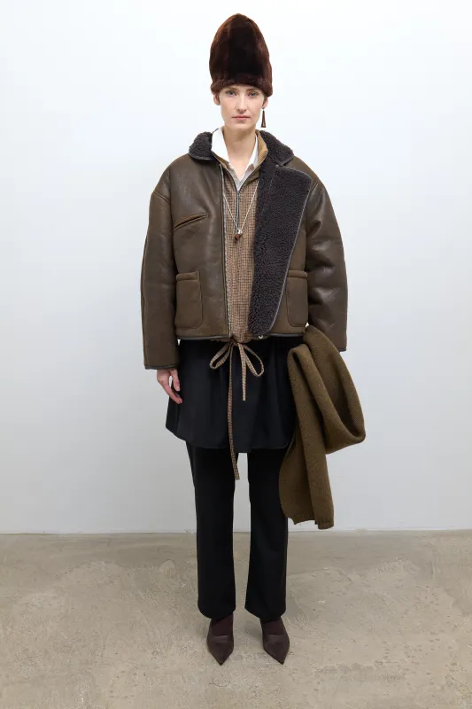Aviator Flying Jacket - Antique Chocolate made by Cawley