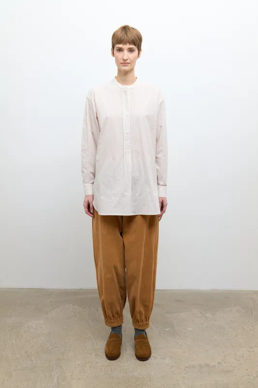 Ines Shirt - Sandstone/Ecru Stripe made by Cawley