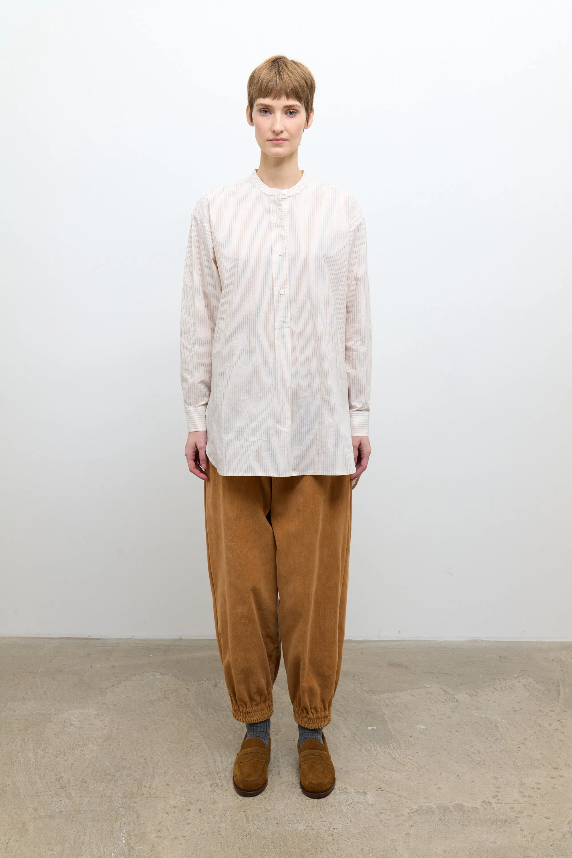 Ines Shirt - Sandstone/Ecru Stripe sold by Cawley