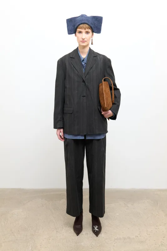 Andie Blazer - Washed Black Stripe made by Cawley