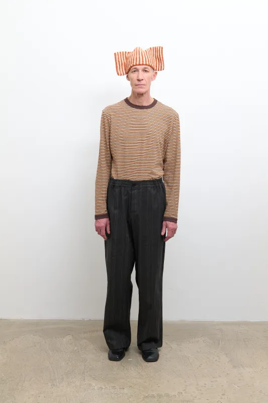 Theo Trouser - Washed Black Stripe made by Cawley
