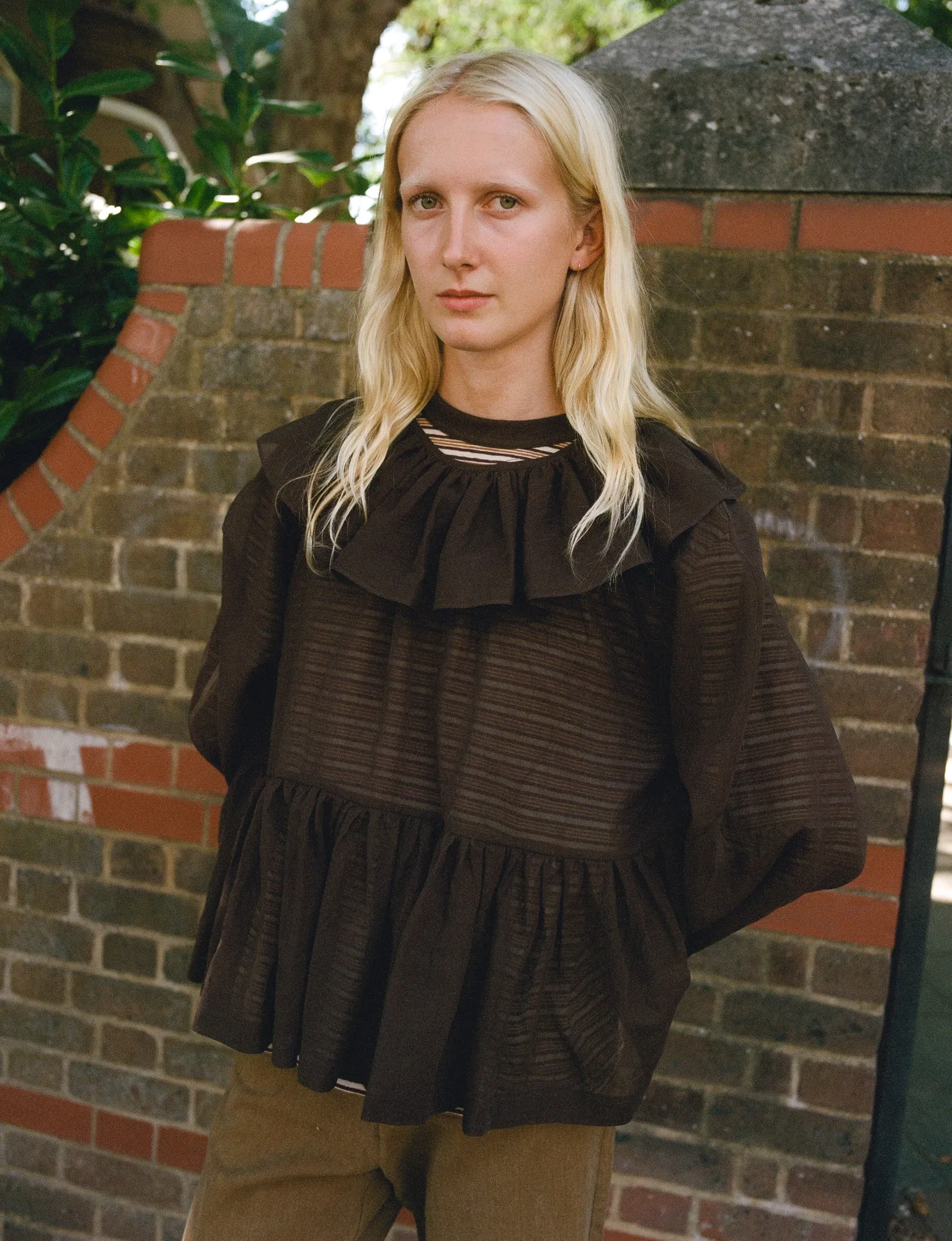 Japanese Cotton Voile Delilah Top - Chocolate sold by Cawley product image thumbnail 2