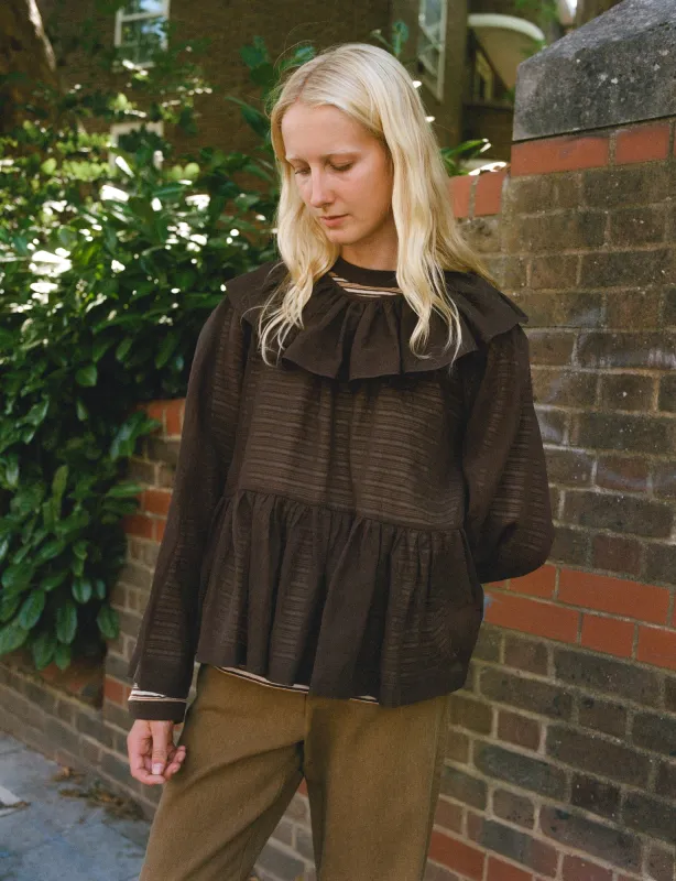 Japanese Cotton Voile Delilah Top - Chocolate made by Cawley