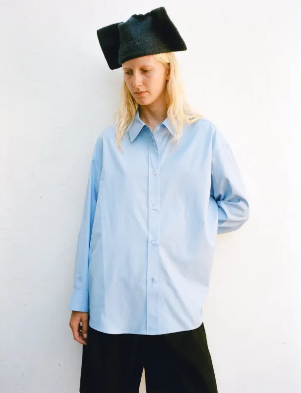 Italian Cotton Phoebe Shirt - Blue made by Cawley