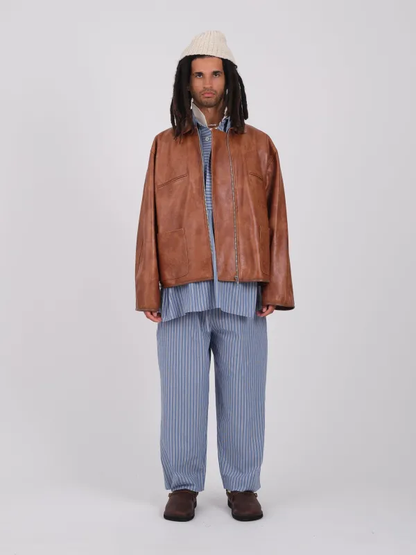 Mens Flying Jacket - Tan Leather made by Cawley
