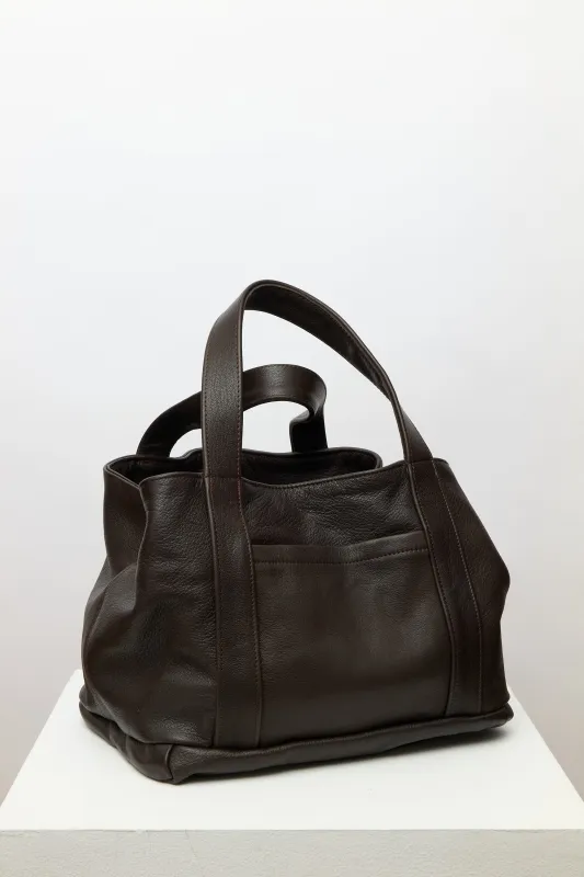 Mini Tote Bag - Brown Leather made by Cawley