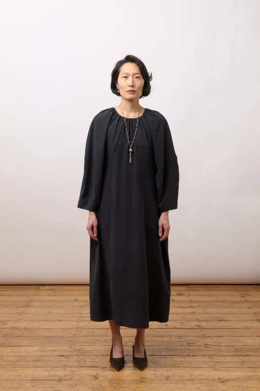 Tilda Dress - Black Silk made by Cawley