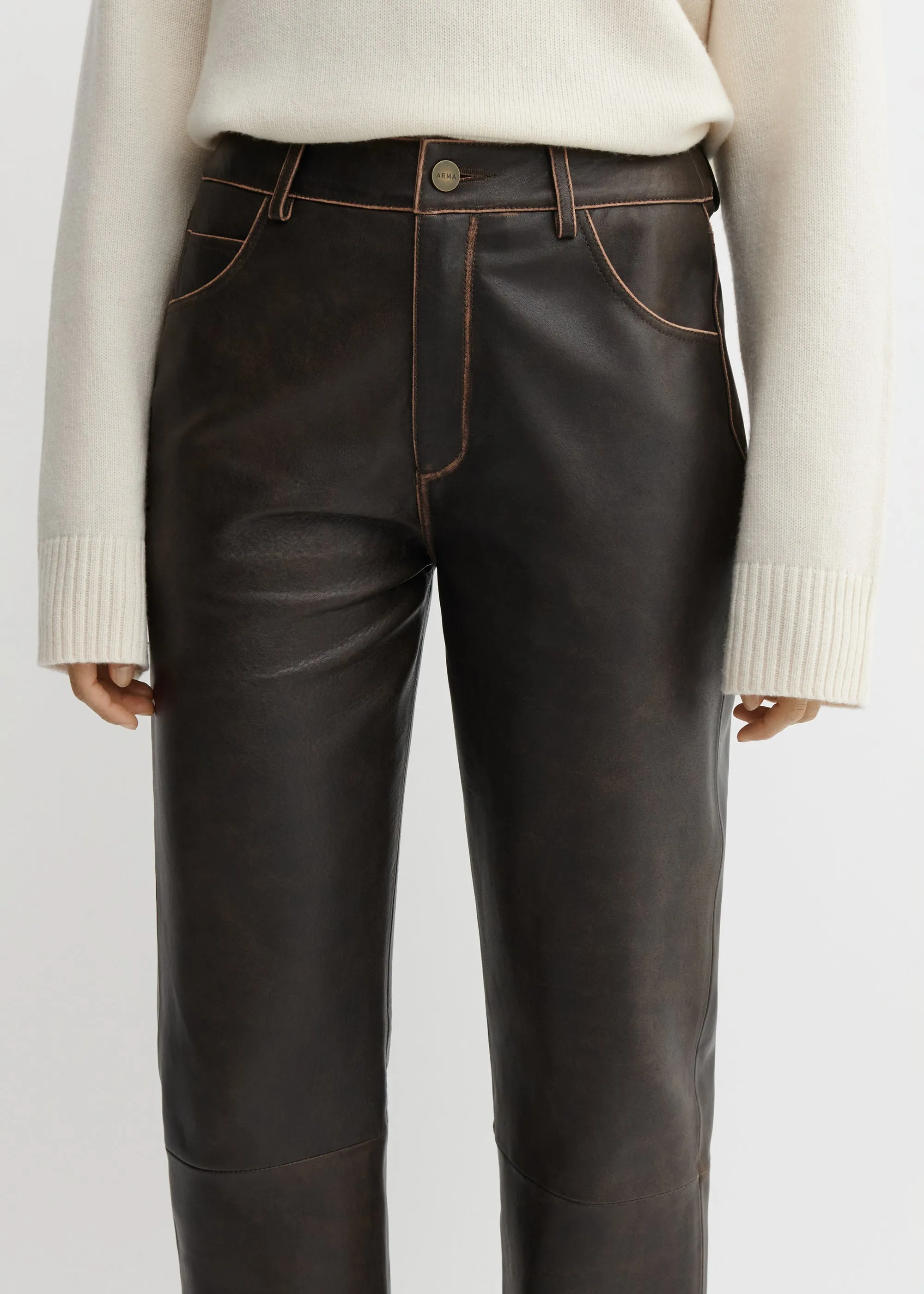 MICHELA | Vintage Leather Trousers sold by ARMA product image thumbnail 3