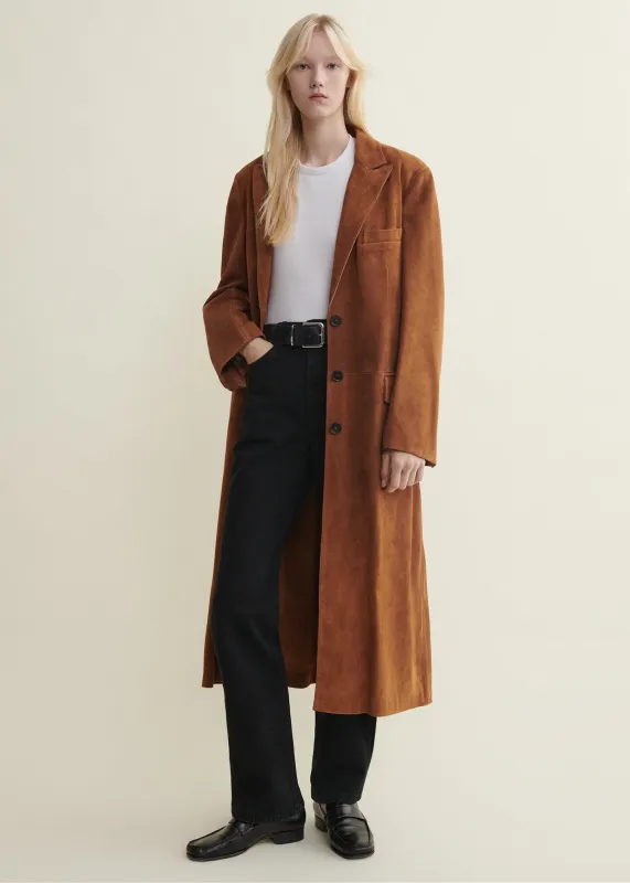 ALISSA | Gritty Suede Long Coat made by ARMA