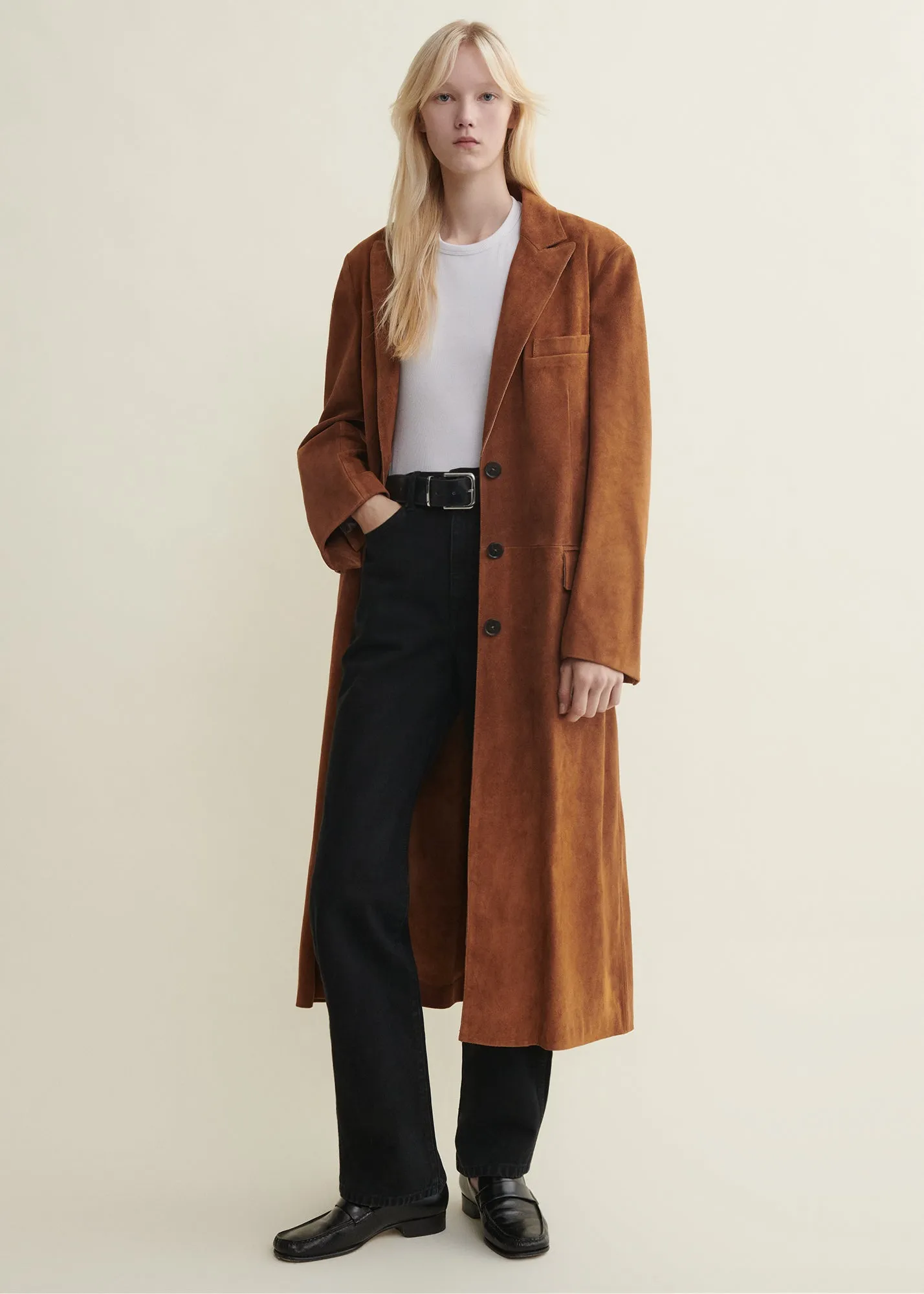 ALISSA | Gritty Suede Long Coat sold by ARMA