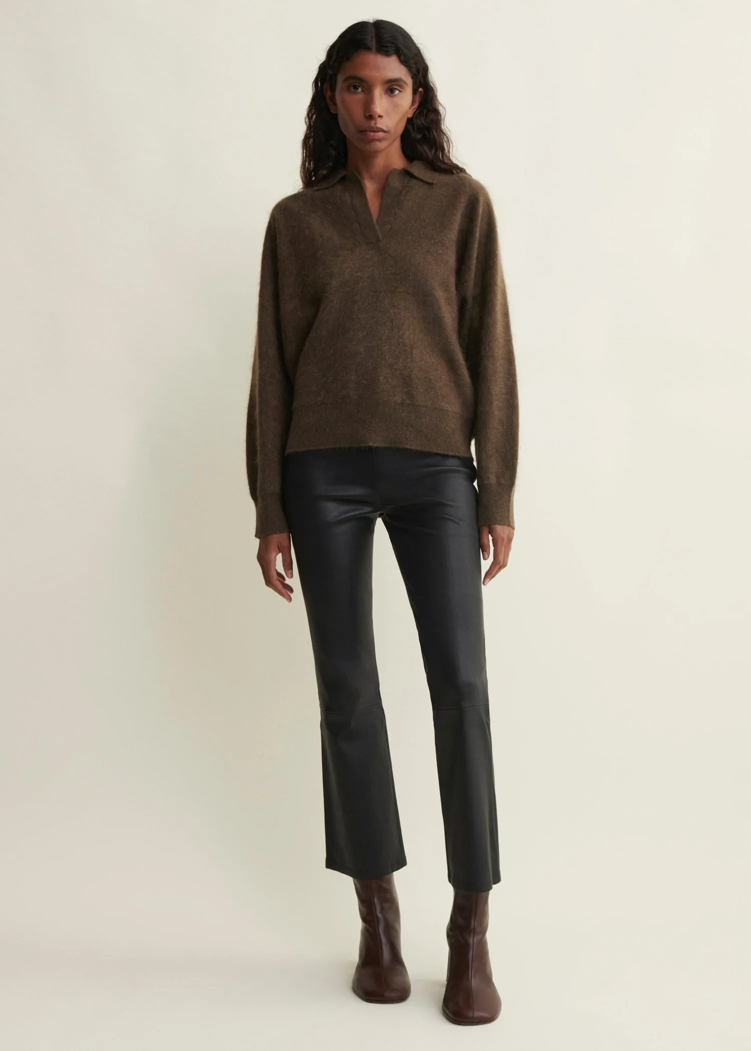 ZARAGOZA | Leather Flared Legging sold by ARMA