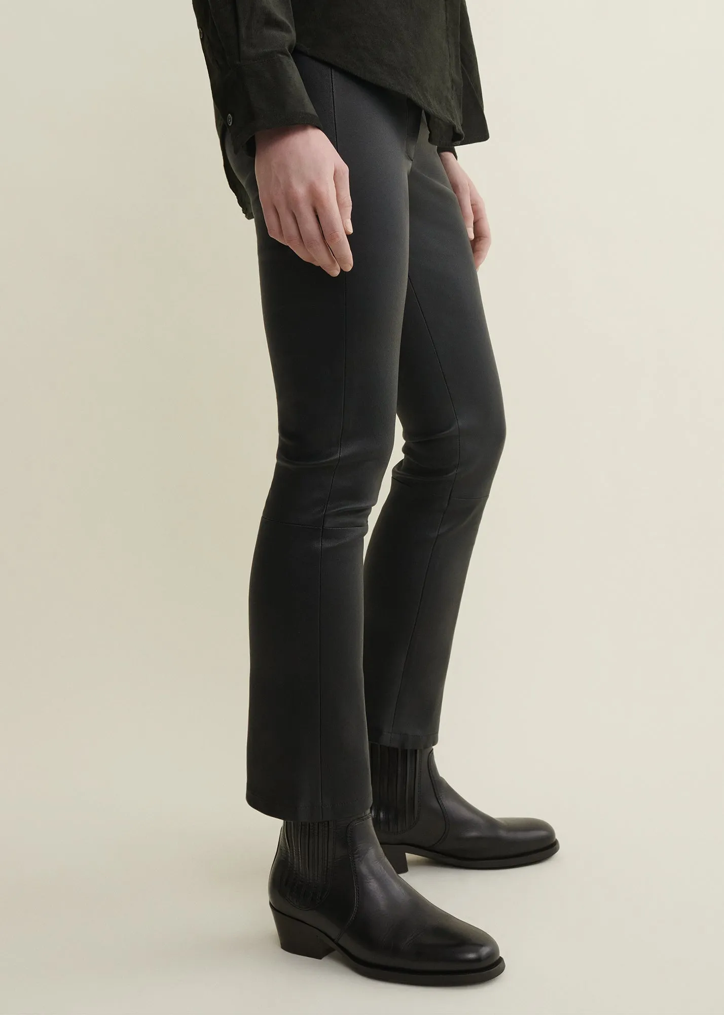 LIVELY | Leather kick-flare legging sold by ARMA product image thumbnail 3