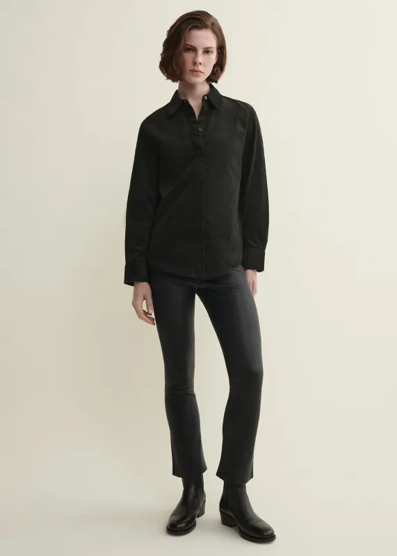 LIVELY | Leather kick-flare legging sold by ARMA