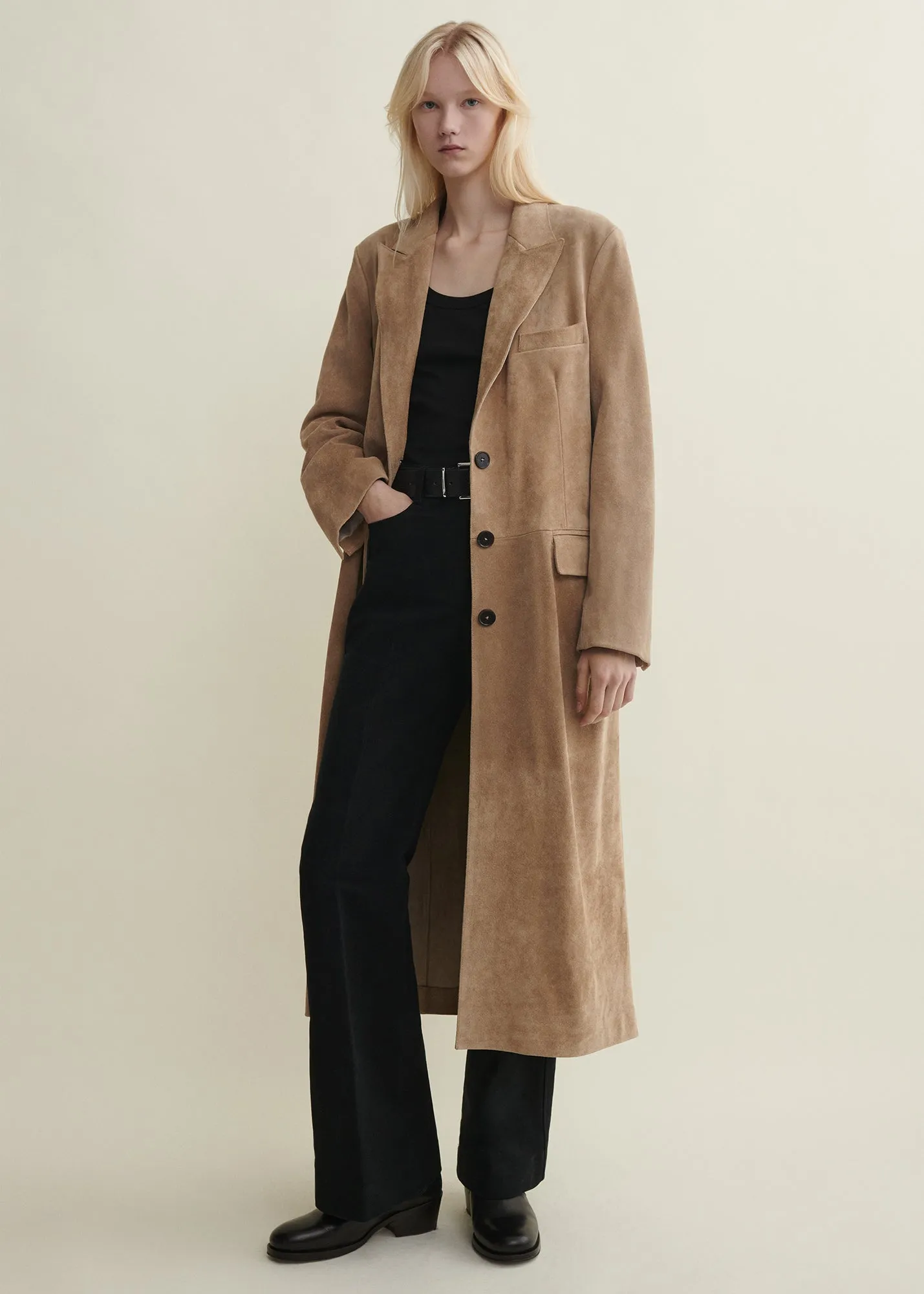 ALISSA | Gritty Suede Long Coat sold by ARMA
