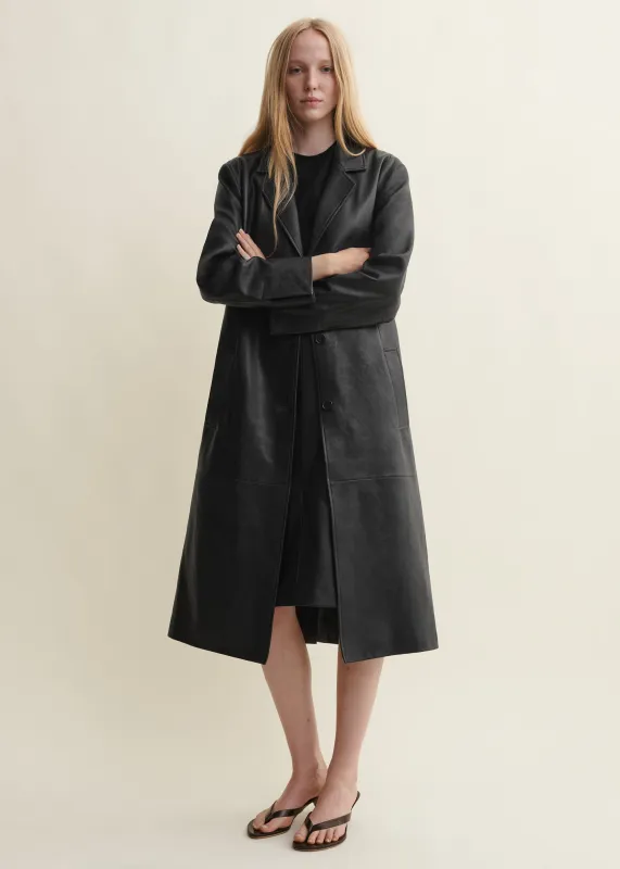 AISA | Leather Coat | Black made by ARMA