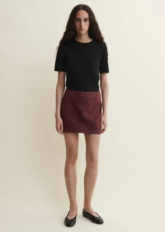 MELODY | Suede Mini Skirt | MAHOGANY made by ARMA
