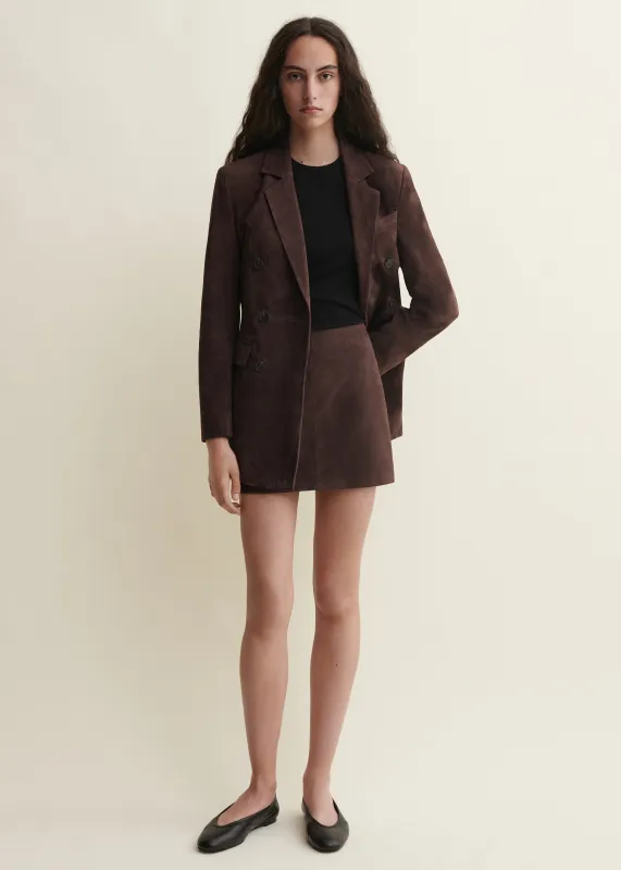 MELODY | Suede Mini Skirt | MUD BROWN made by ARMA