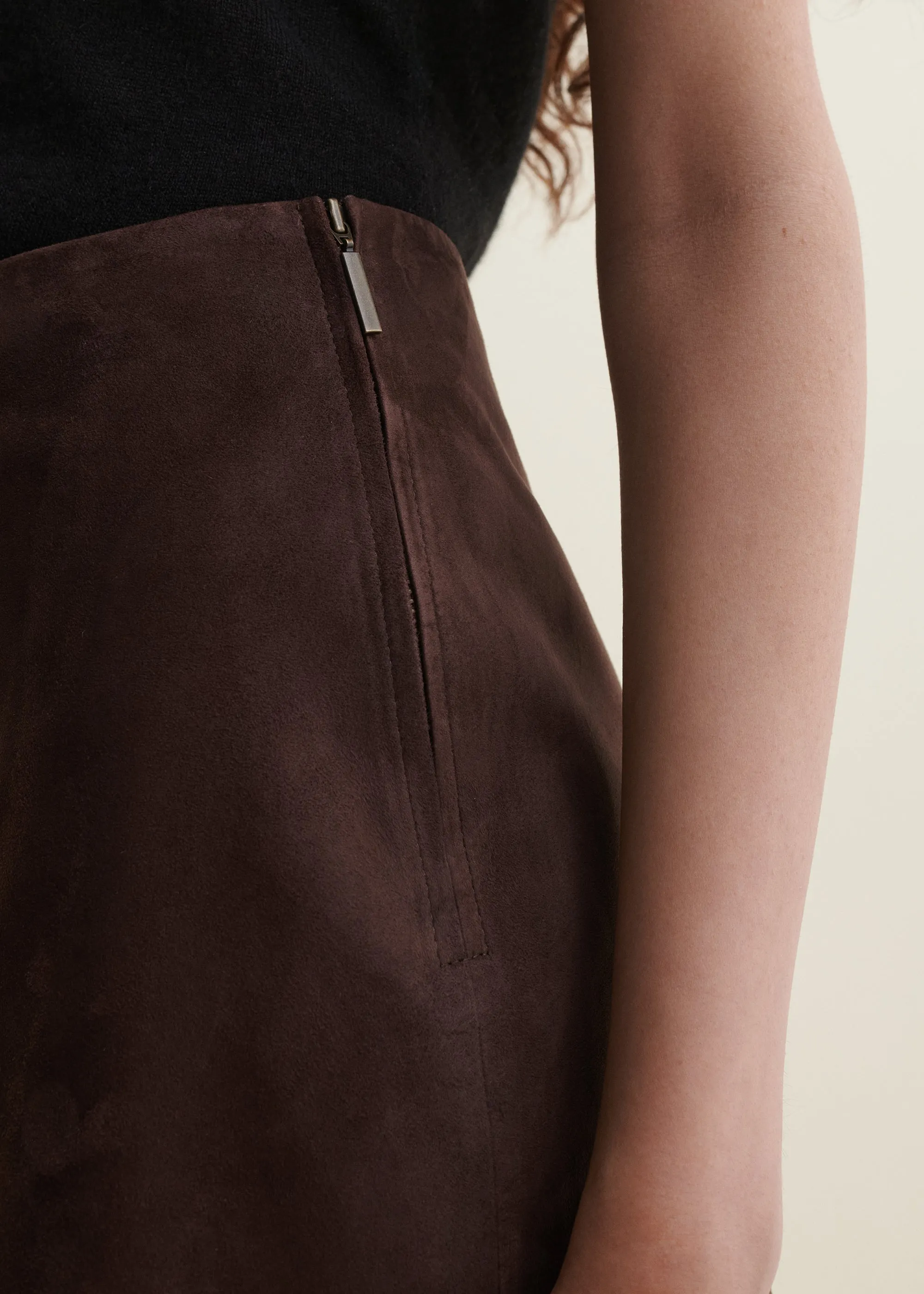 MELODY | Suede Mini Skirt | MUD BROWN sold by ARMA product image thumbnail 3