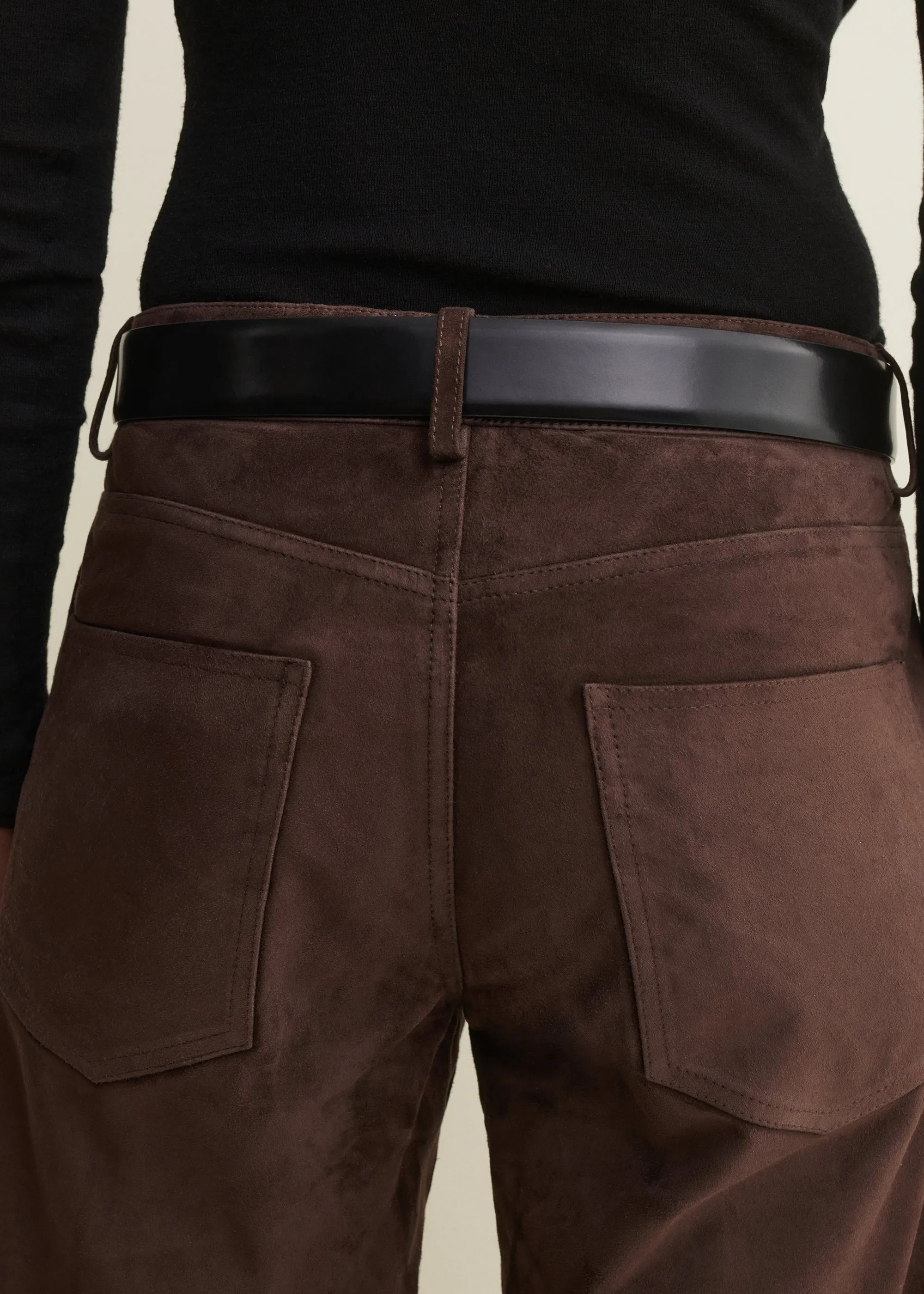 JEAN | Suede Five Pocket Trousers | Mud Brown sold by ARMA product image thumbnail 3