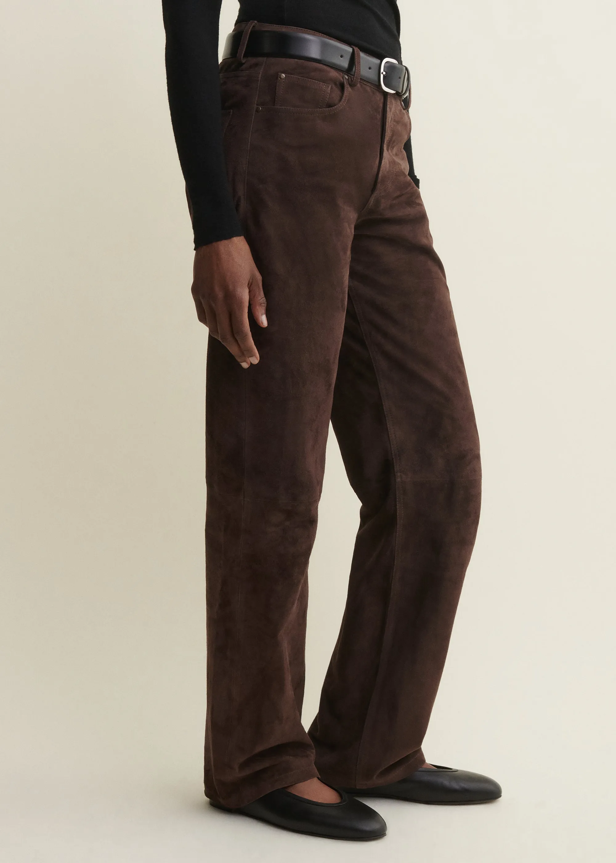 JEAN | Suede Five Pocket Trousers | Mud Brown sold by ARMA product image thumbnail 2