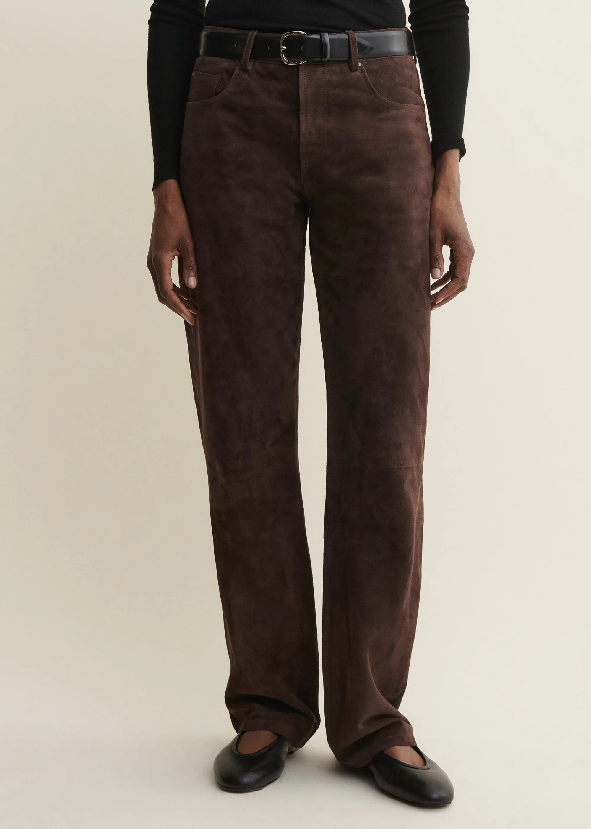 JEAN | Suede Five Pocket Trousers | Mud Brown sold by ARMA product image thumbnail 4