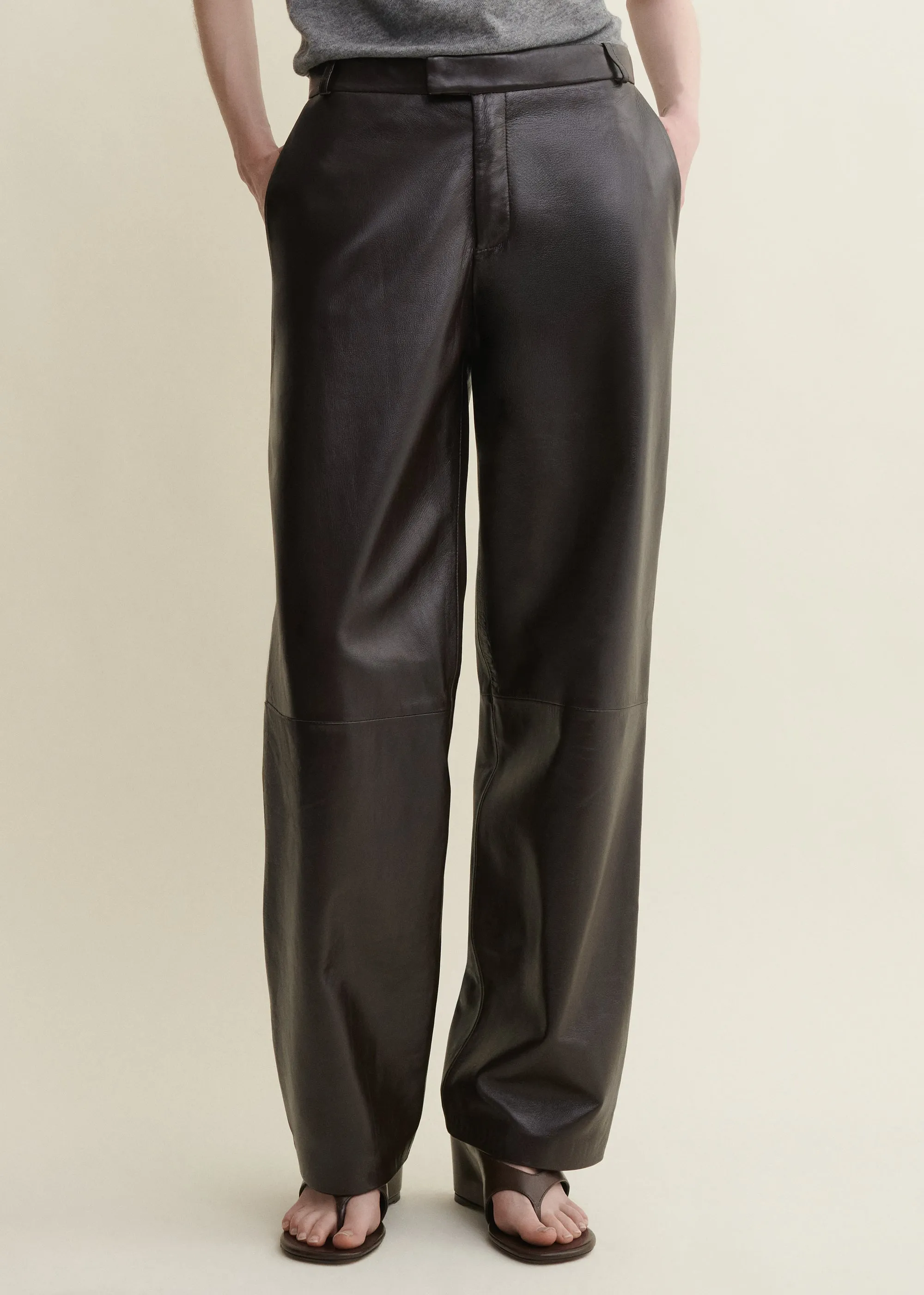 Cami | Leather Straight Pantalon | Coffee Bean sold by ARMA product image thumbnail 4