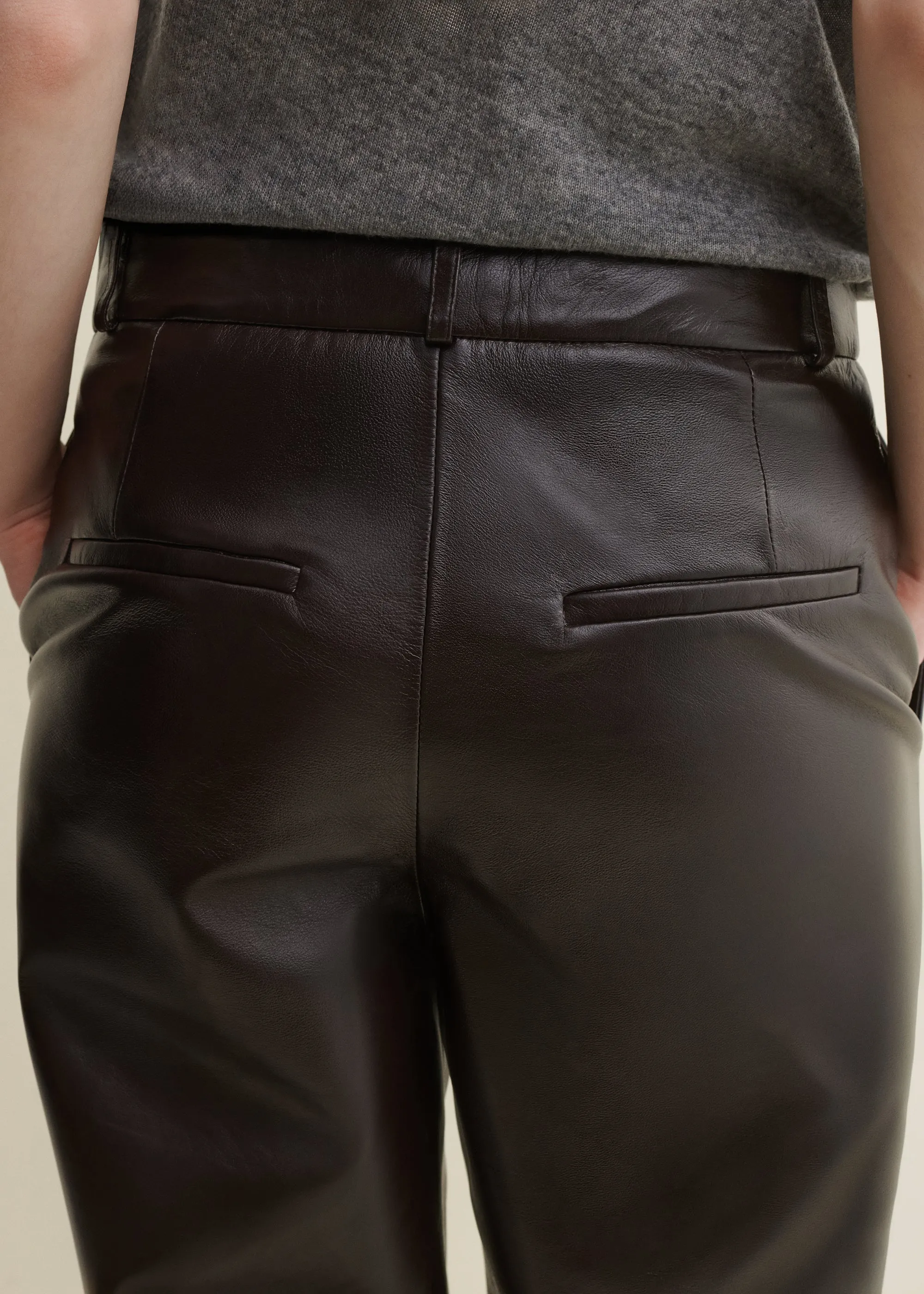 Cami | Leather Straight Pantalon | Coffee Bean sold by ARMA product image thumbnail 3