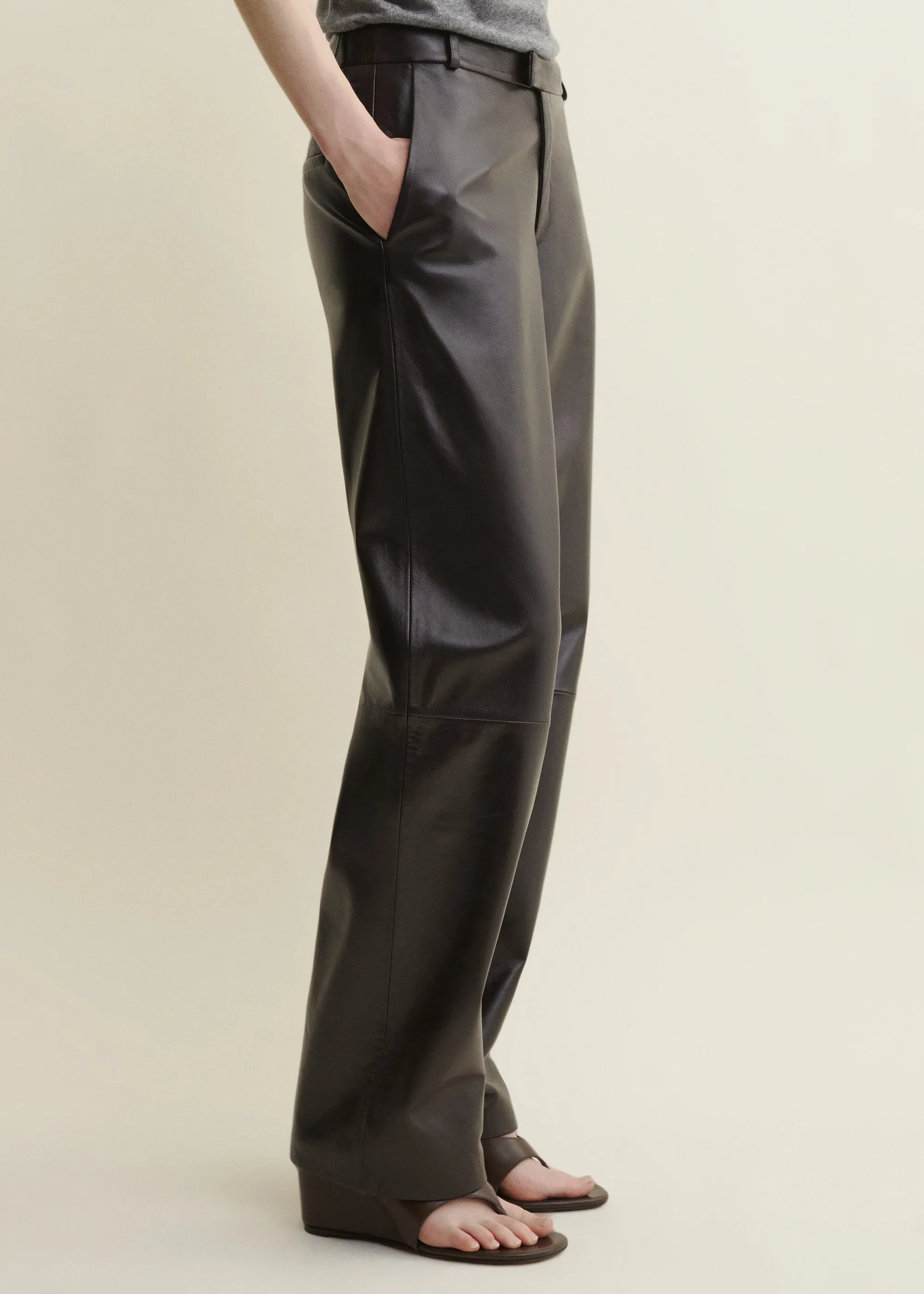 Cami | Leather Straight Pantalon | Coffee Bean sold by ARMA product image thumbnail 2