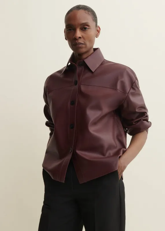 FENNA | Leather Overshirt | MAHOGANY made by ARMA