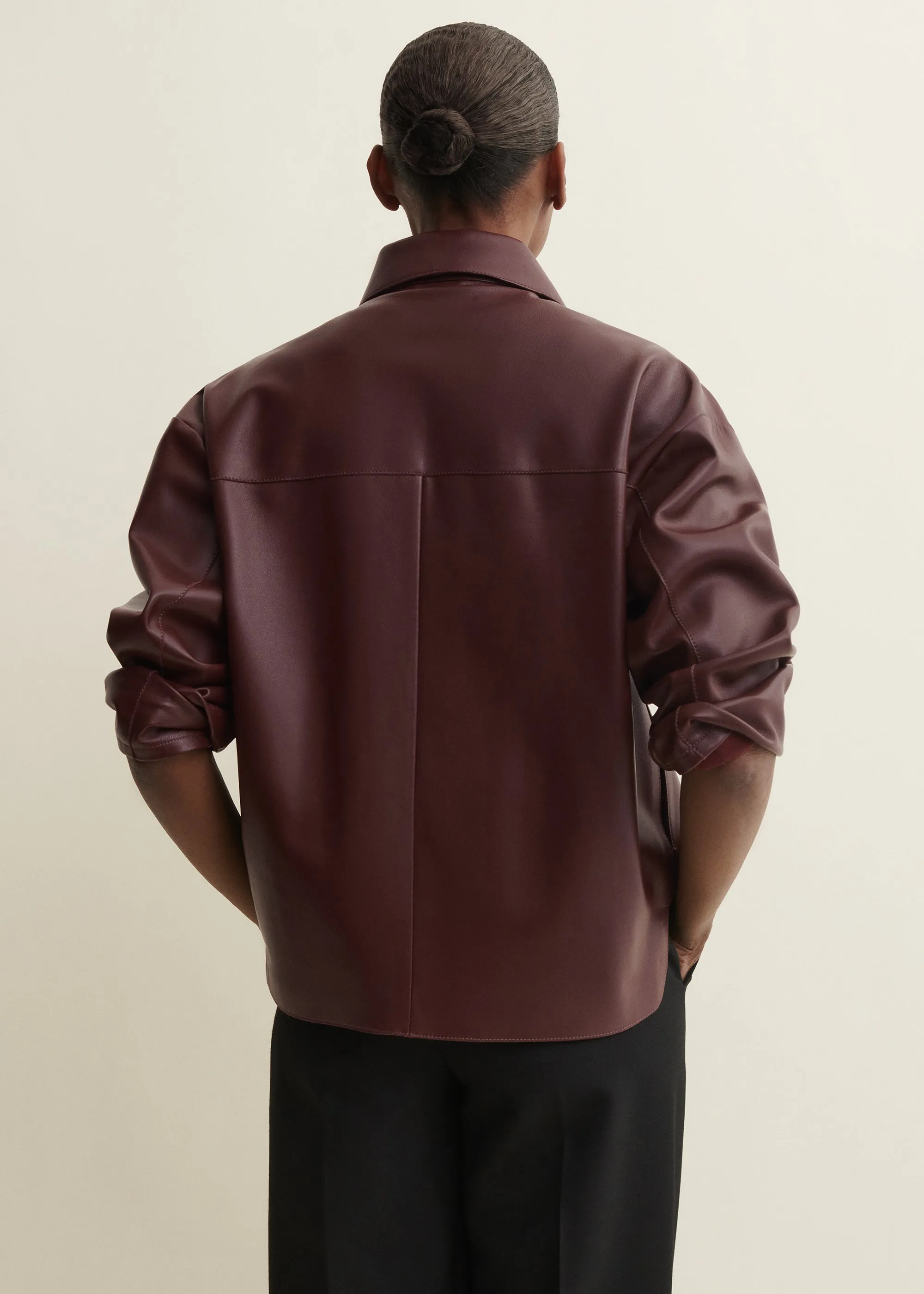 FENNA | Leather Overshirt | MAHOGANY sold by ARMA product image thumbnail 4