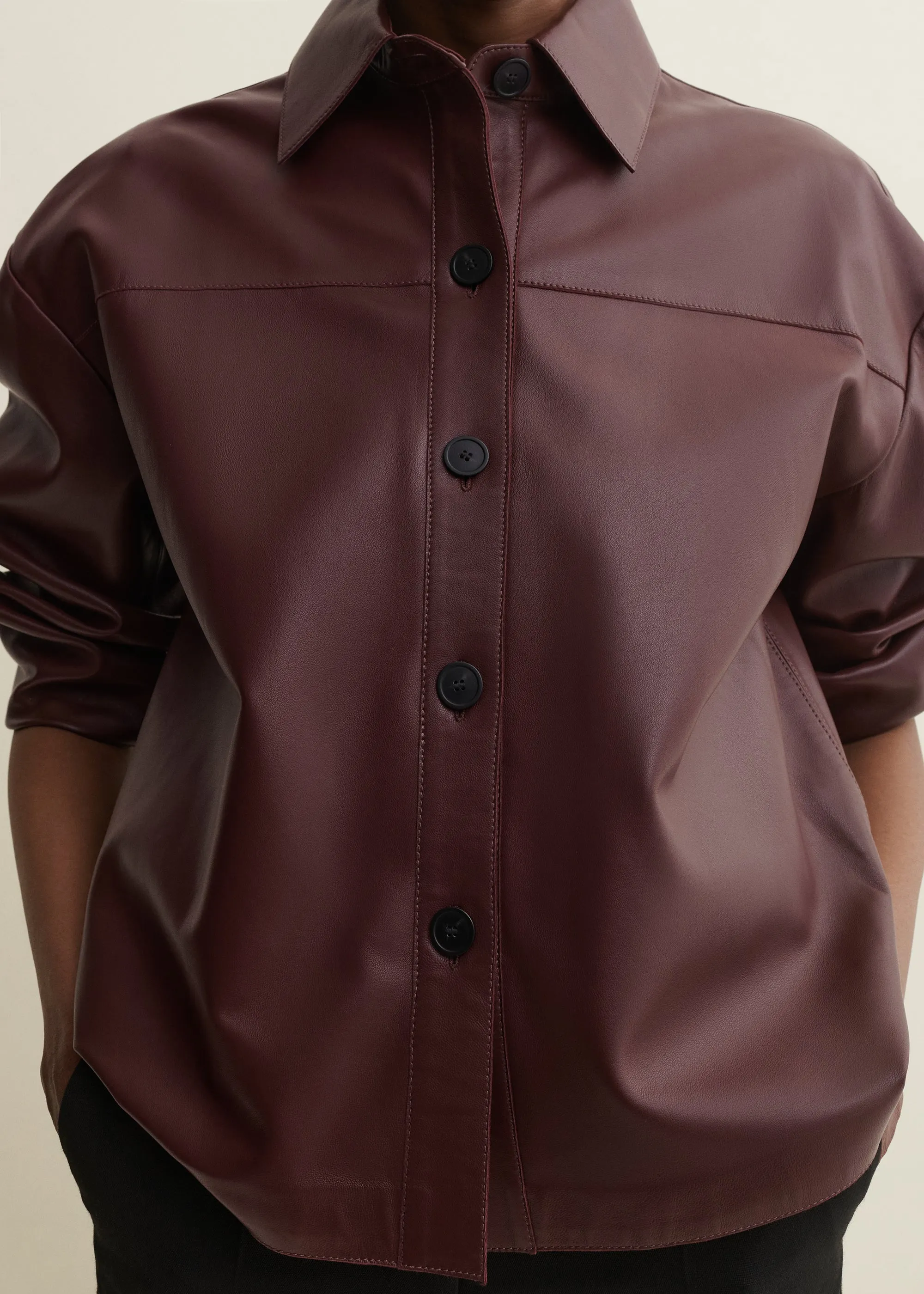 FENNA | Leather Overshirt | MAHOGANY sold by ARMA product image thumbnail 3