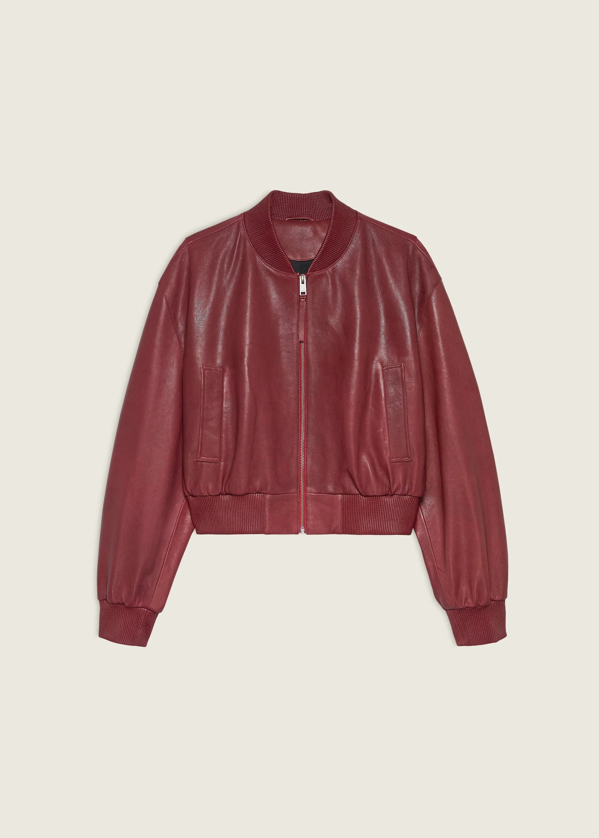 HANNAN | Leather Bomber Jacket | SAFFRAN RED sold by ARMA product image thumbnail 5