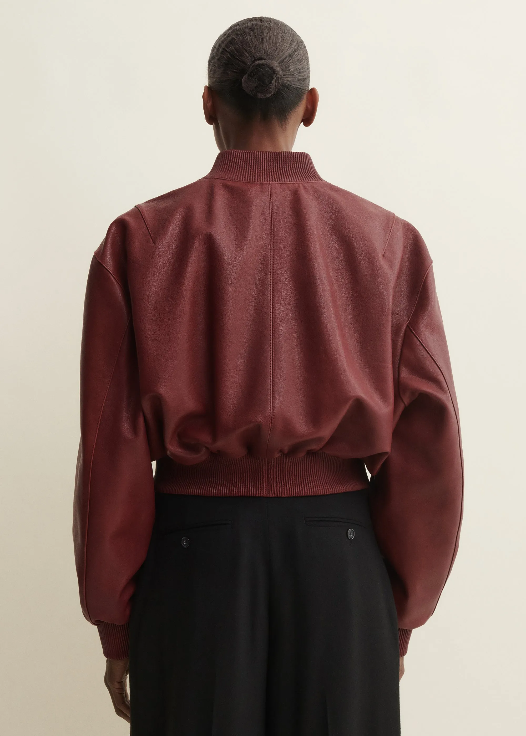 HANNAN | Leather Bomber Jacket | SAFFRAN RED sold by ARMA product image thumbnail 4