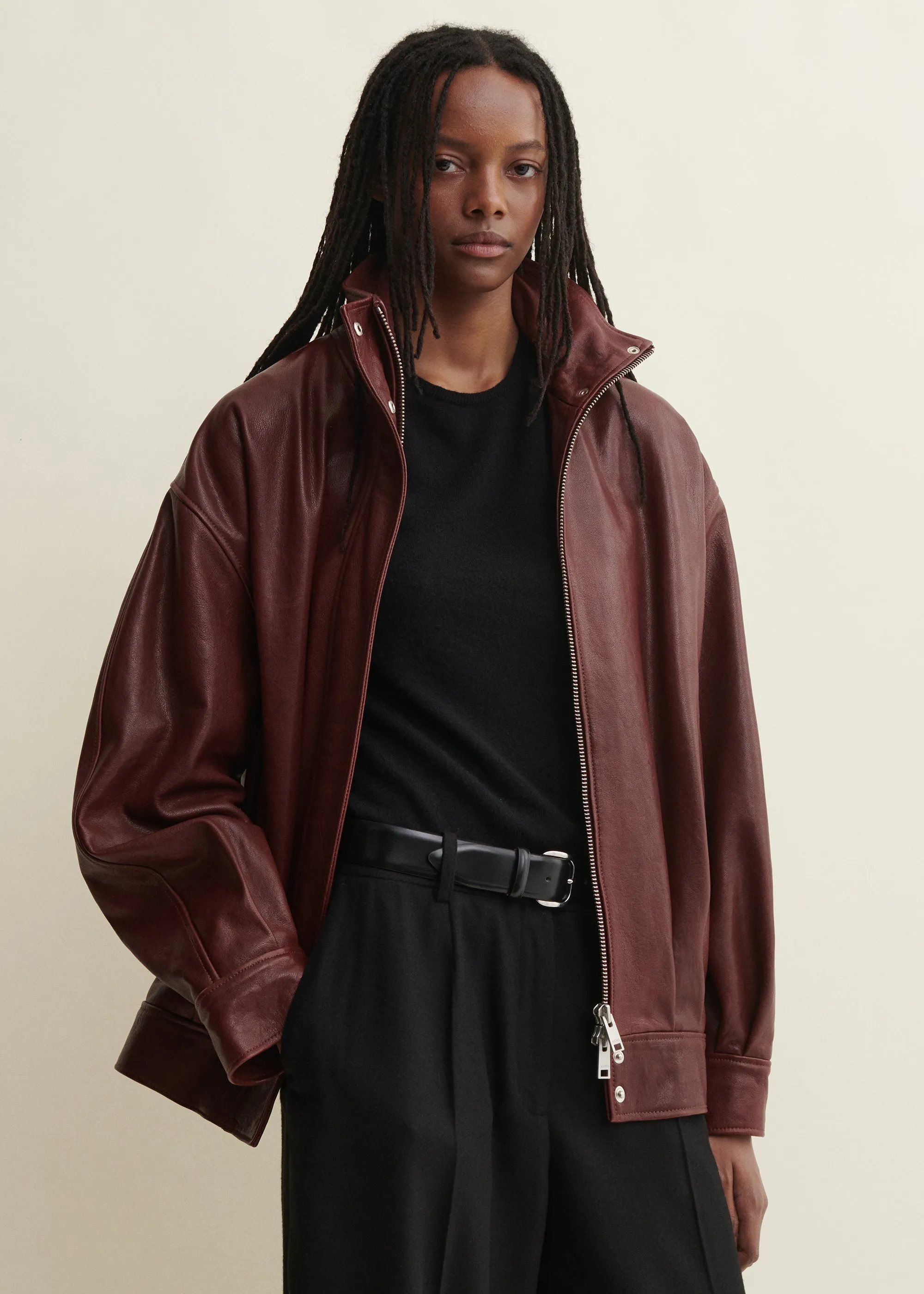 Paula | Leather Jacket | Mahogany sold by ARMA