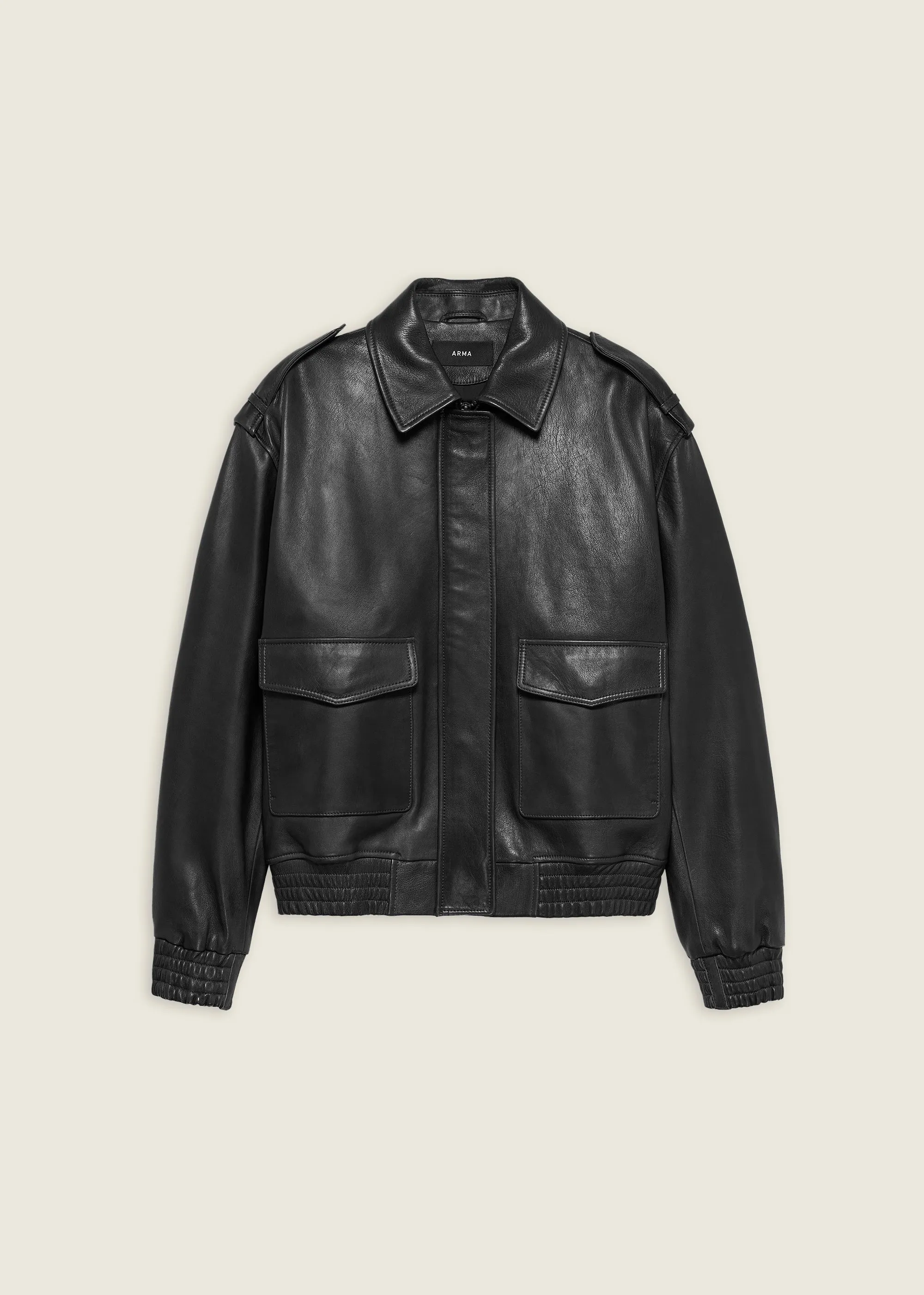 Astra | Leather Bomber Jacket | Black sold by ARMA product image thumbnail 5
