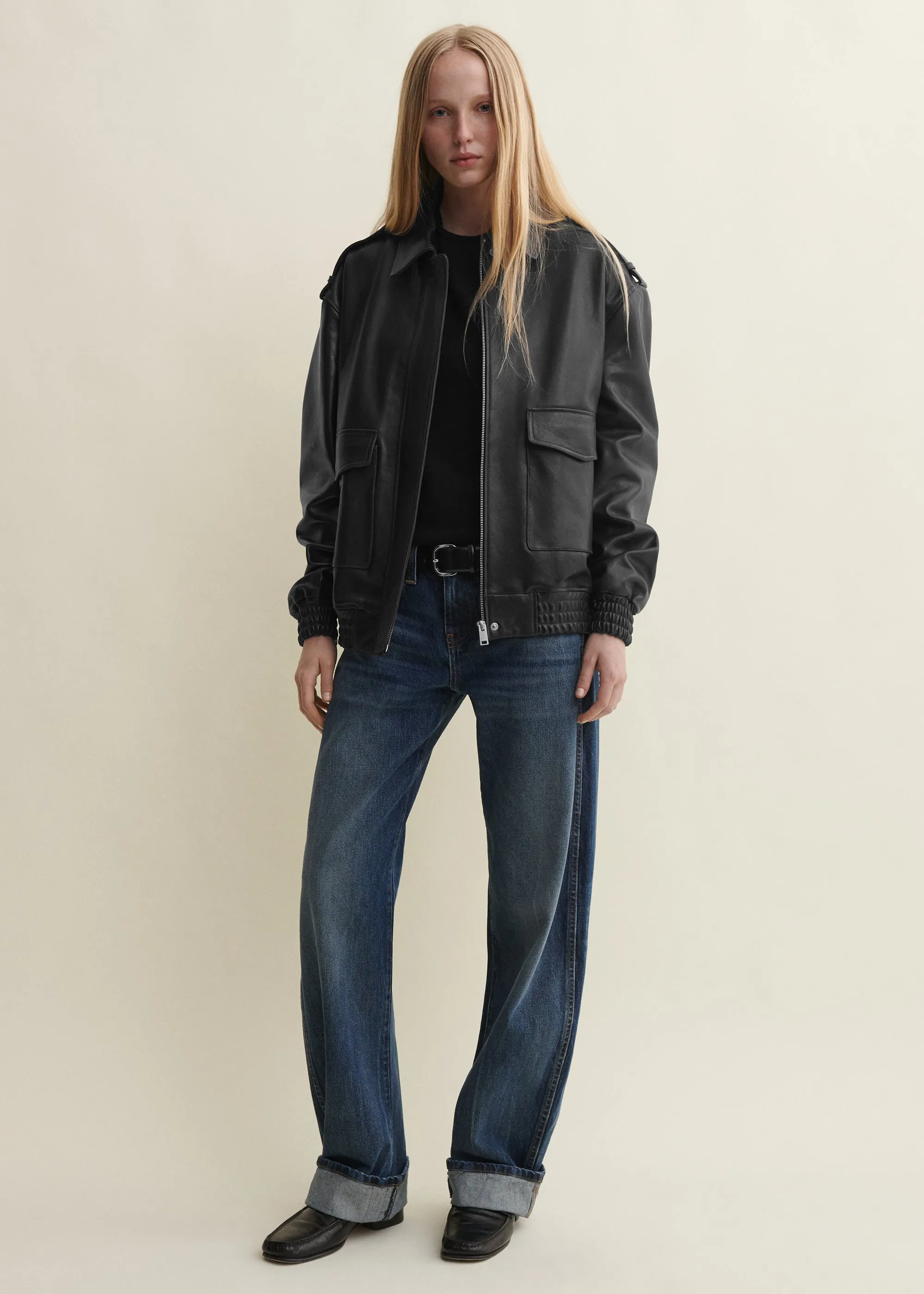 Astra | Leather Bomber Jacket | Black sold by ARMA product image thumbnail 2