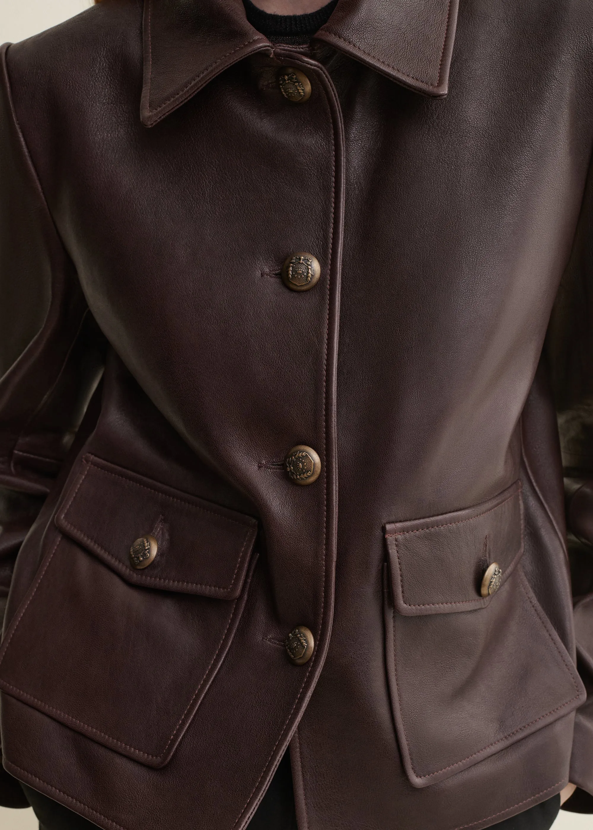 NELA | Leather Jacket | COFFEE BEAN sold by ARMA product image thumbnail 3