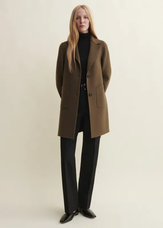 LUCERAM | Single-breasted Wool Coat | EARTH GREEN made by ARMA
